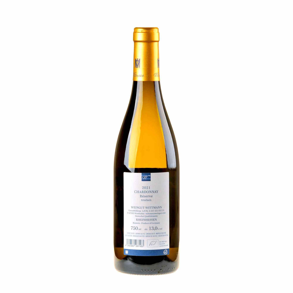 Weingut Wittmann Chardonnay Reserve Bio 2021 Rücketikett