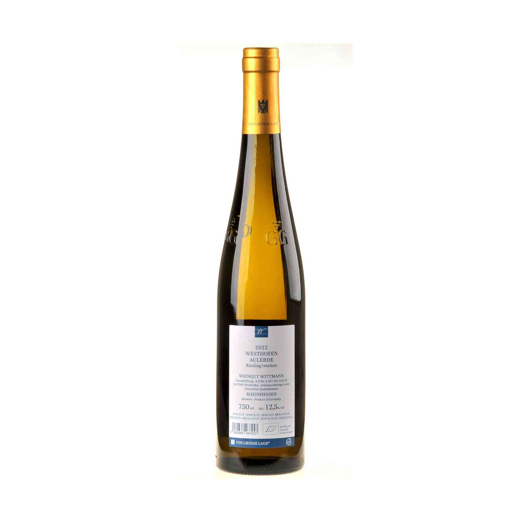Weingut Wittmann Riesling Aulerde Großes Gewächs Bio 2022 Rücketikett