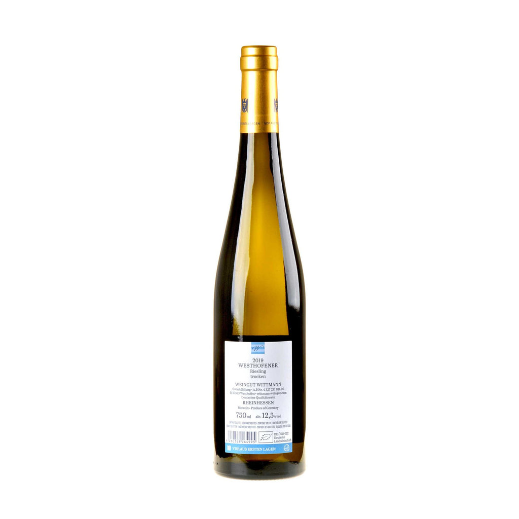 Weingut Wittmann Westhofener Riesling trocken Bio 2019 Rücketikette