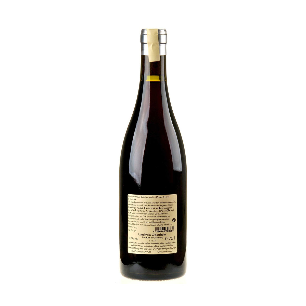 Weingut Ziereisen S 22 Rücketikett