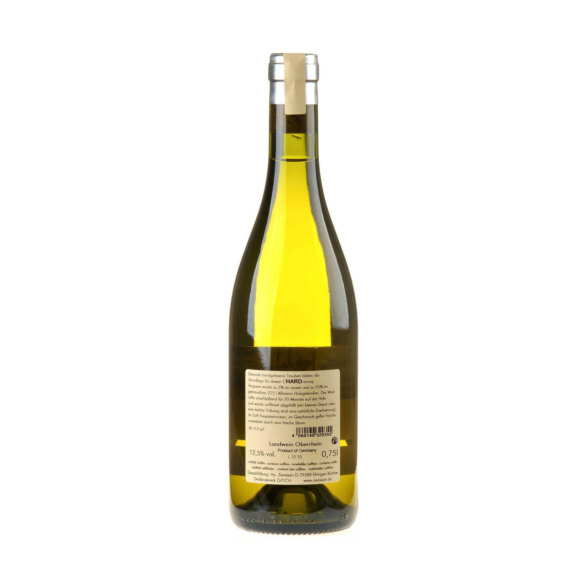 Weingut Ziereisen Chardonnay HA 2023 Rücketikett
