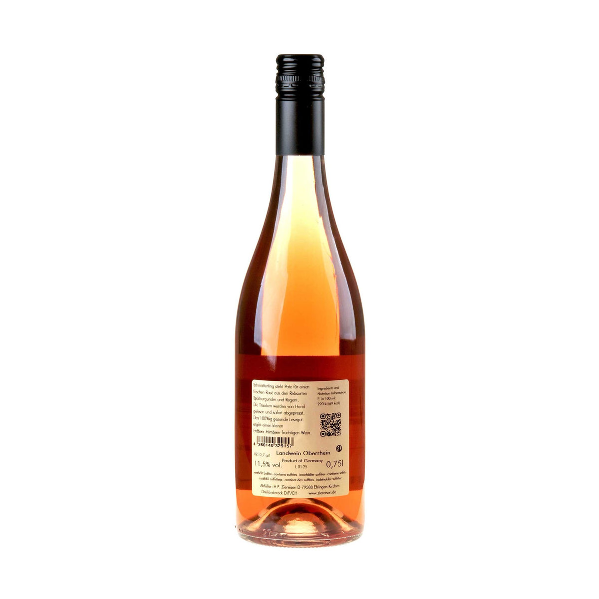 Weingut Ziereisen Schmätterling Rosé 2024 Ruecketikett