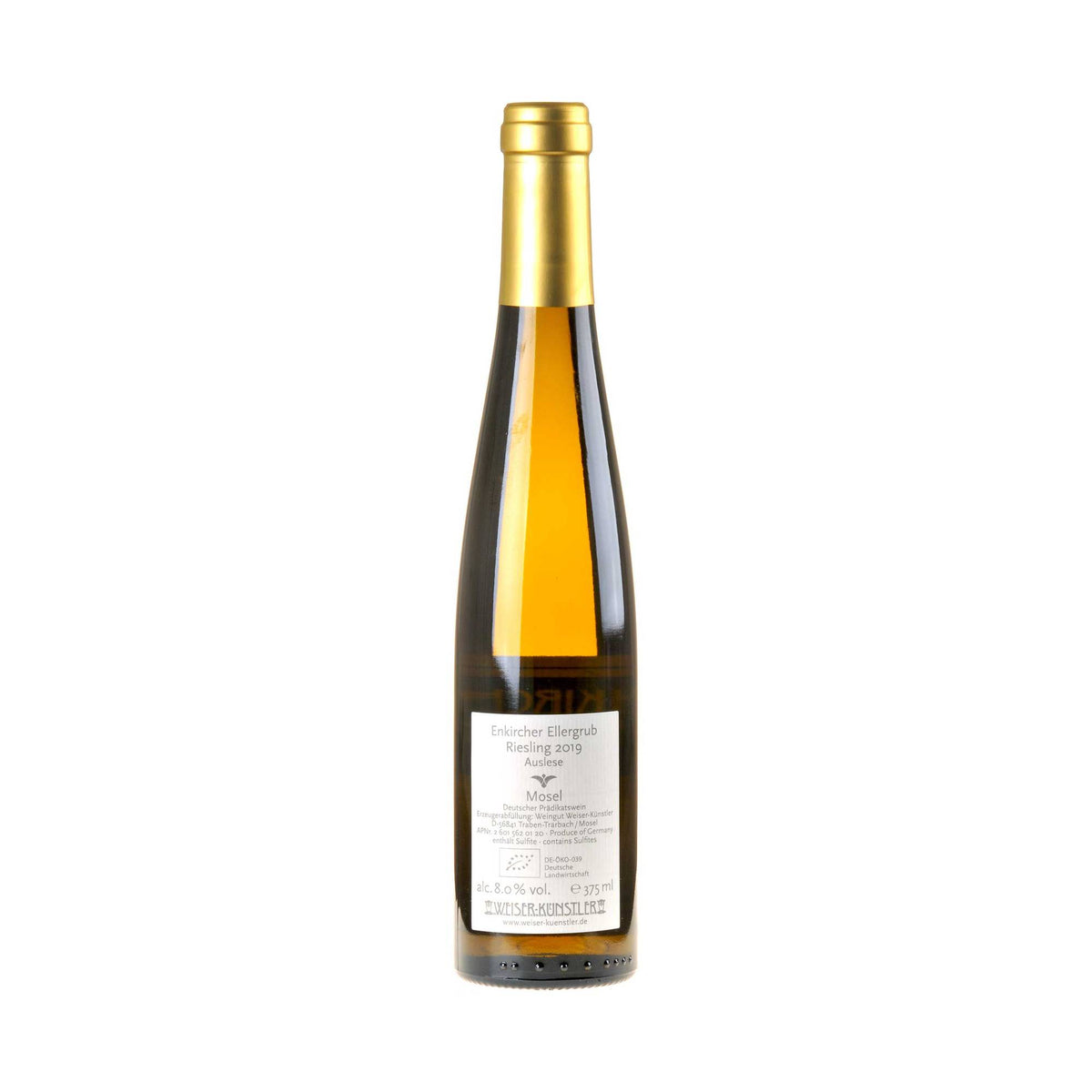 Weiser-Künstler Riesling Ellergrub Auslese Goldkapsel 0,375l Bio 2019 Rücketikette