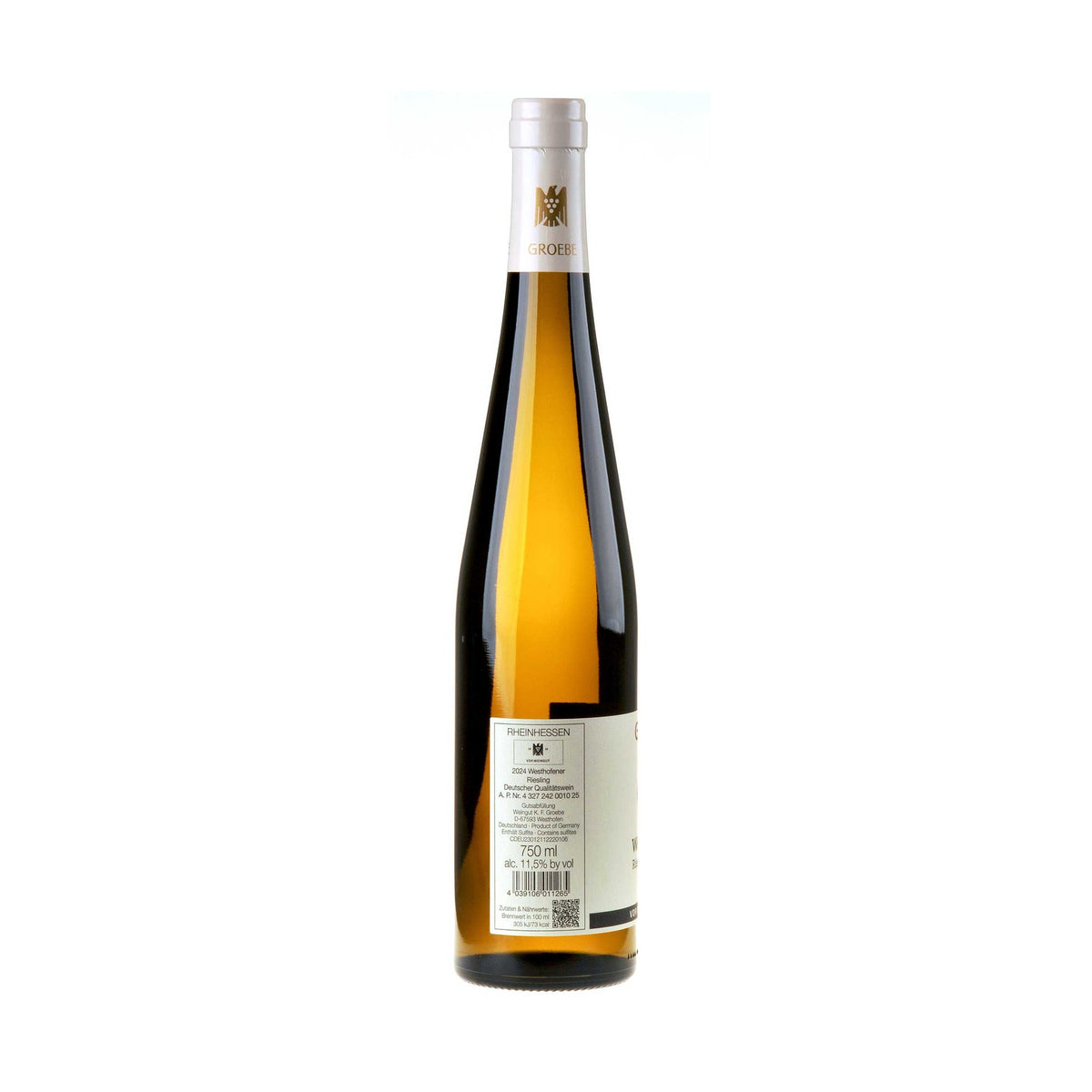 K.F. Groebe Riesling Westhofener Alte Reben Aus Ersten Lagen 2024 Ruecketikett