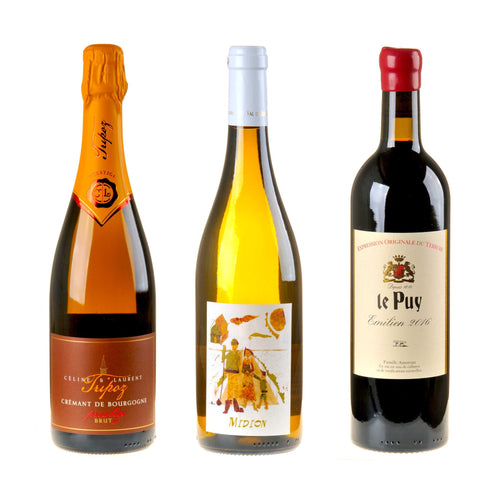 3er-Weinpaket Tour de Nature Frankreich zum vinocentral-Livestream 3 Gläser Naturwein Part II